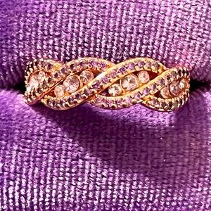 Ring Bomb Party RBP Rose Gold Amethyst Band Sz7 NWOT